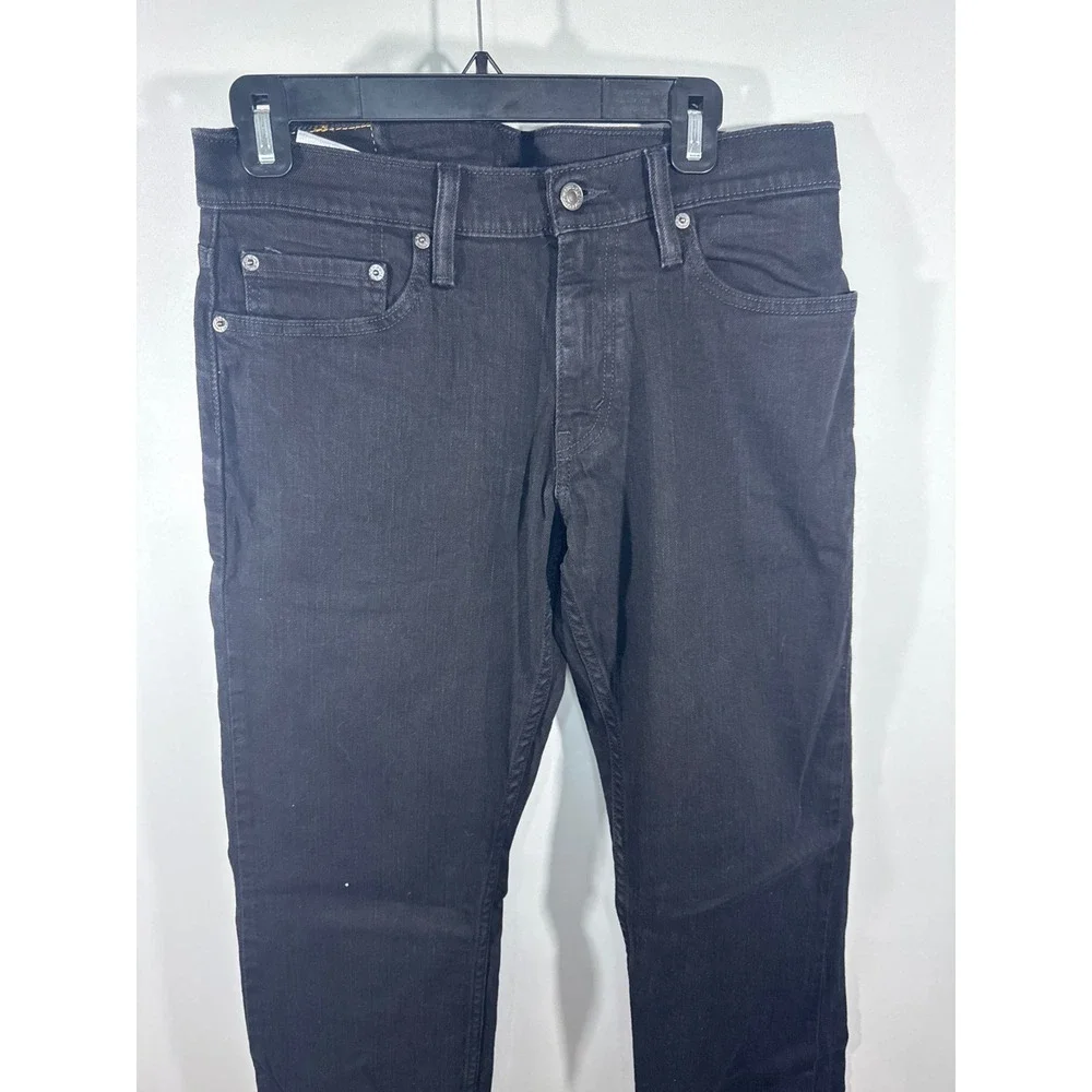 Levi's 514 Straight‎ Fit Mens Black Denim Jeans 32x34 Stretch Cotton